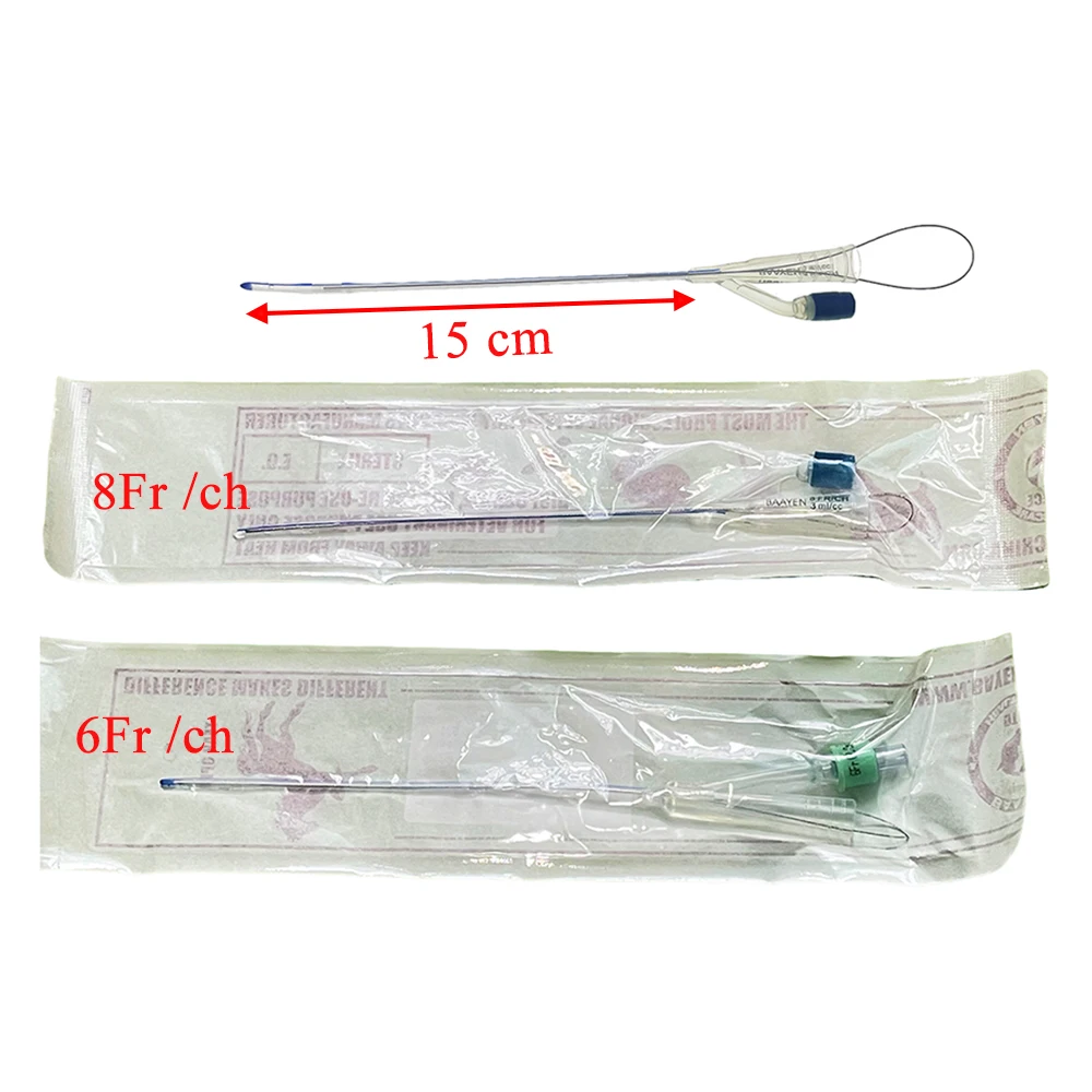 Dual-Lumen Silicone Catheter for Feline Cystostomy (6FR/8FR) - Medical-Grade Post-Surgical Urinary Drainage Tube for Cats