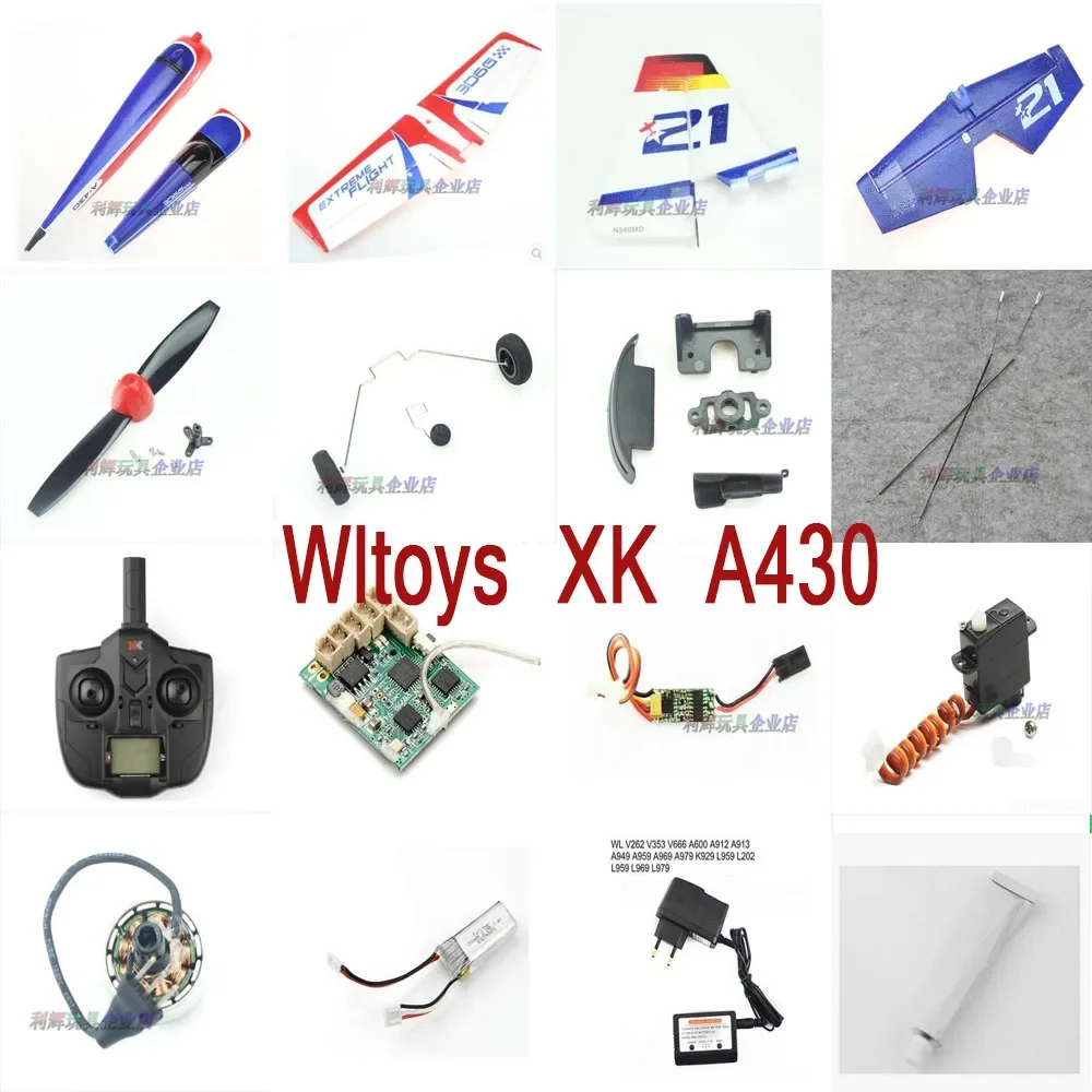 Wltoys XK A430 RC Airplane Spare parts main motor blades ESC body shell wing glue servo landing gear receiver remote controller