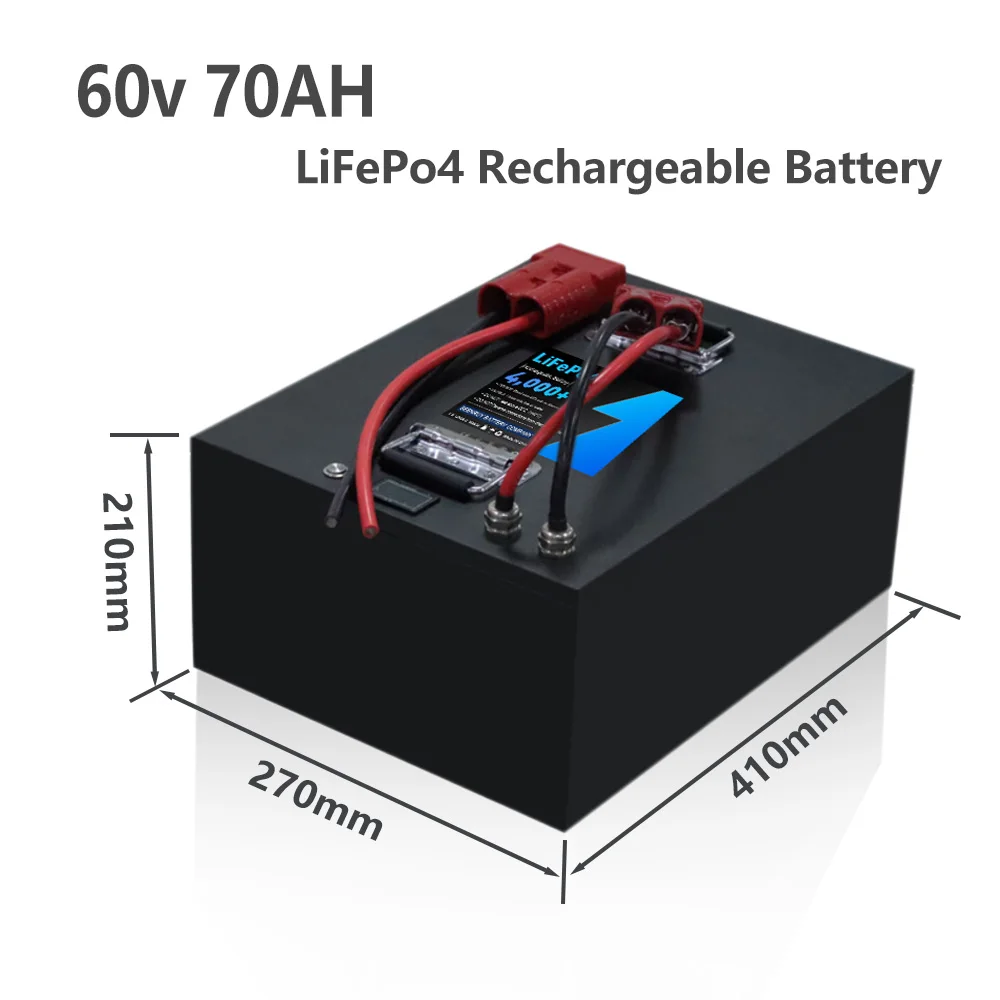 60v 70AH LiFePO4 Lithium Battery Pack  Built-in 100A Bluetooth BMS For Outdoor electricity use Sightseeing bus+10A Charger