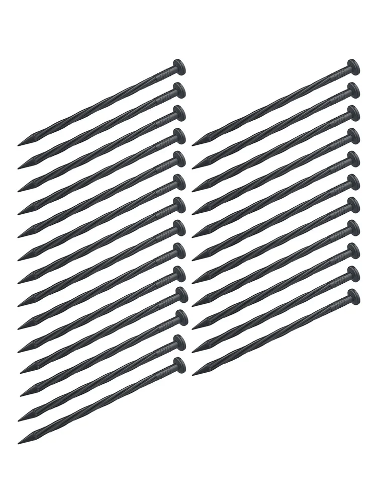 Gardening Ground Nails 25 Pack for Securing Landscape Fabric and Garden Screens Weather Resistant Plastic Anchors