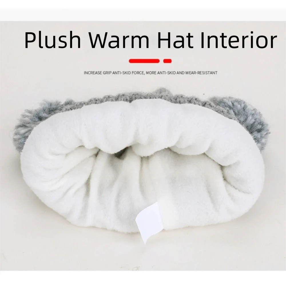 3pcs Set of Anti Cold Winter Hats Scarves Gloves Ear Protection Gradient Color Knitted Hat Scarf Pom Beanies For Girl Boy