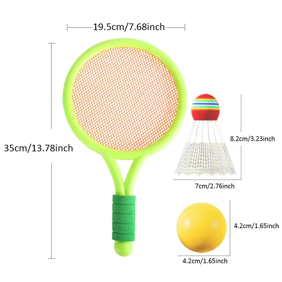4pcs Soft Racket Play Kit, Badminton Set with Matching Ball & Shuttlecock, Interactive Outdoor Toy for Leisure Activities XJM