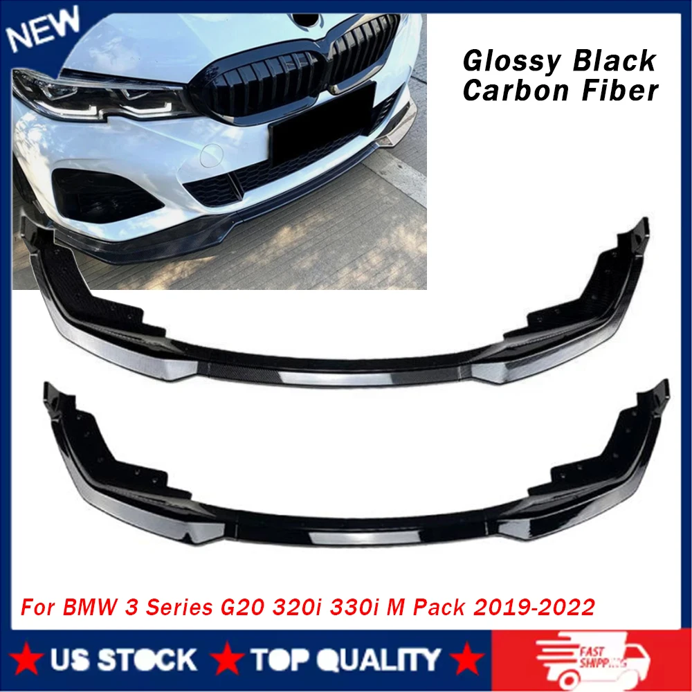 

Спойлер переднего бампера для BMW 3 серии G20 320i 330i M Pack 2019 2020 2021 2022, комплект диффузора переднего бампера