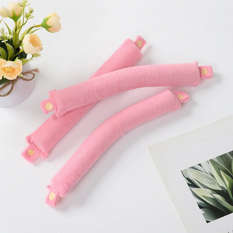 

3pcs Heatless Hair Curler Overnight Heatless Curls Blowout Rods Headband Blow Out Hair Rollers Terry Cloth Rods For Long Hair