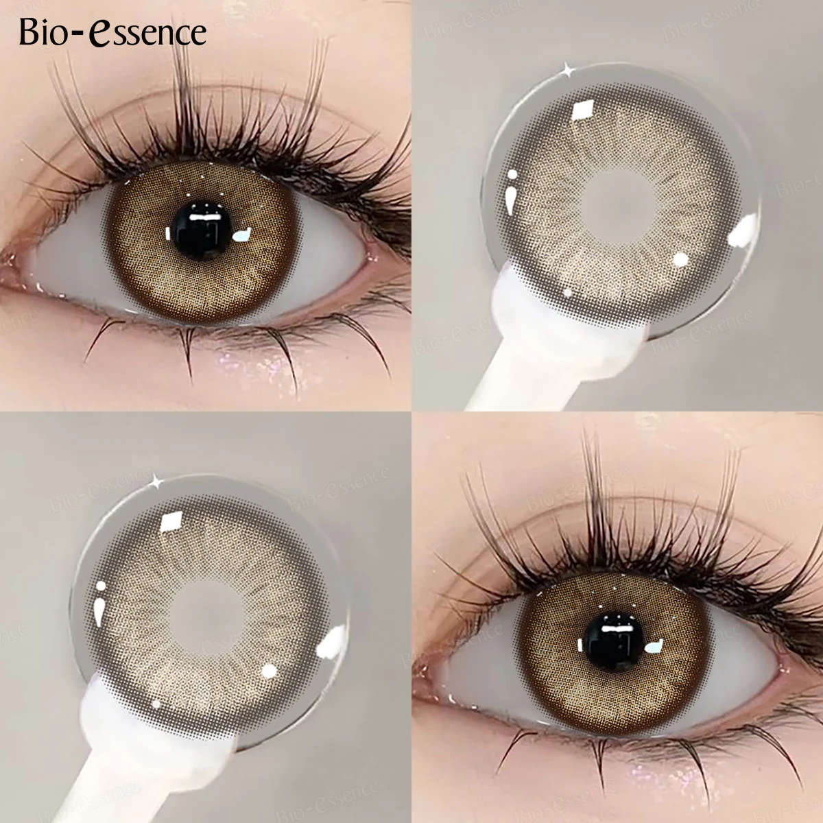 Bio-essense 0~-8.00 Myopia Colored Contact Lenses 1DAY for Eyes with My Fashion Blue Eyes Lenses Korean Fashion Gray Contacts