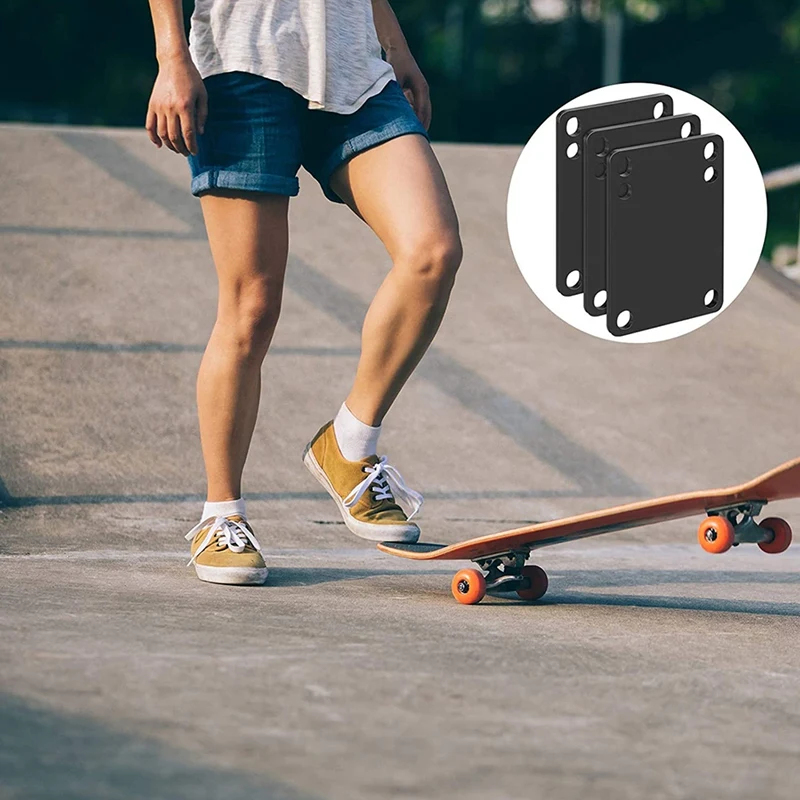 Top!-16 pièces de tampons antichoc de 3 mm pour skateboard, planches à roulettes, longboard, couleur noire