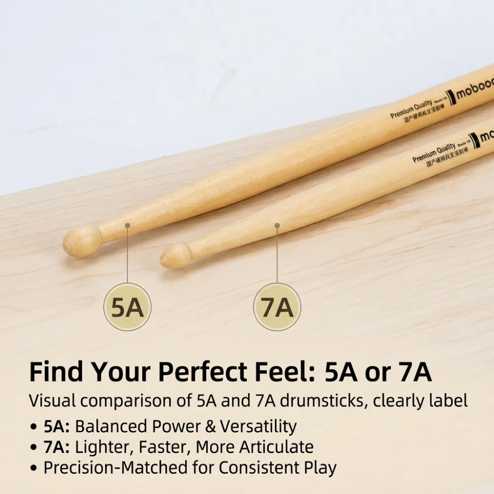 Professional Drums 5A 7A Walnut Drums for Jazz Rock Durable Musical Instrument, Walnut Grade Sound Penetration Drummer - view 4