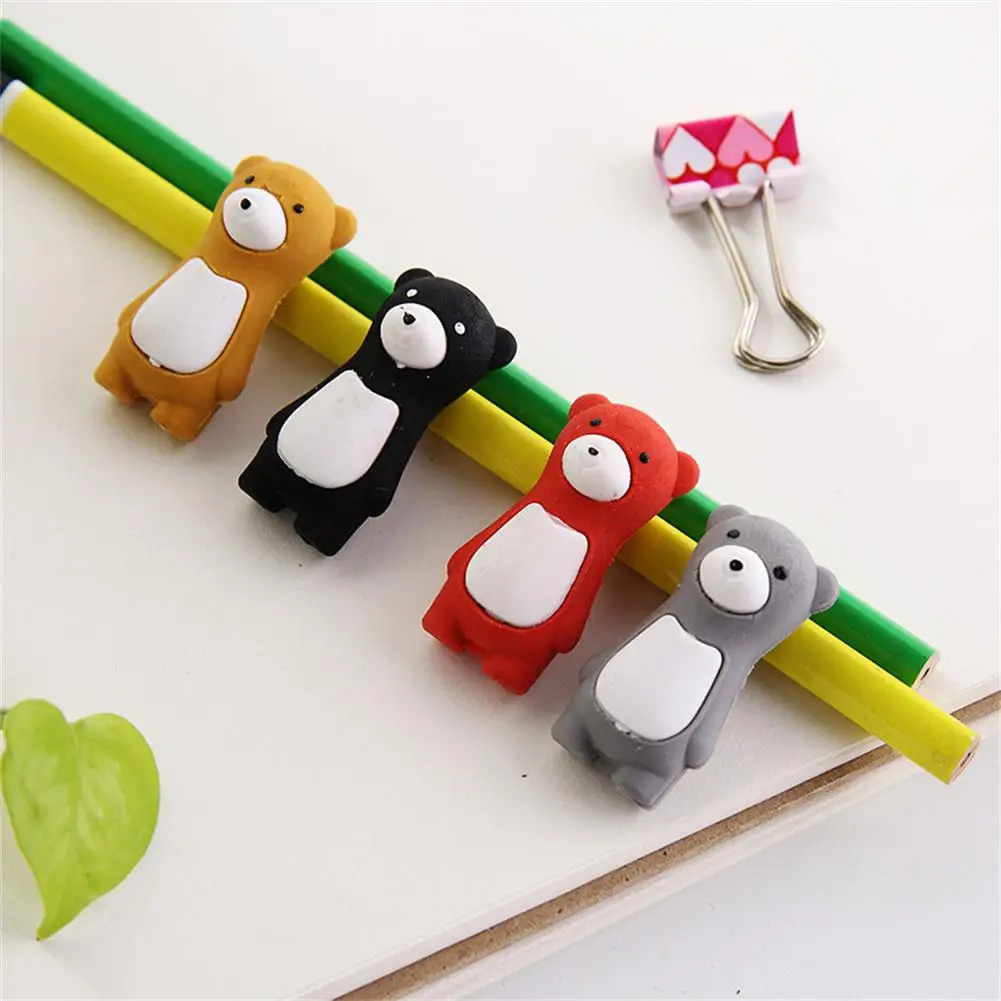 1 Máy Tính Dễ Thương Bút Chì Tẩy Hoạt Hình Đứng Gấu Hình Mới Lạ Tẩy Dành Cho Trẻ Em Học Tập Văn Phòng Sinh Viên Văn Phòng Phẩm