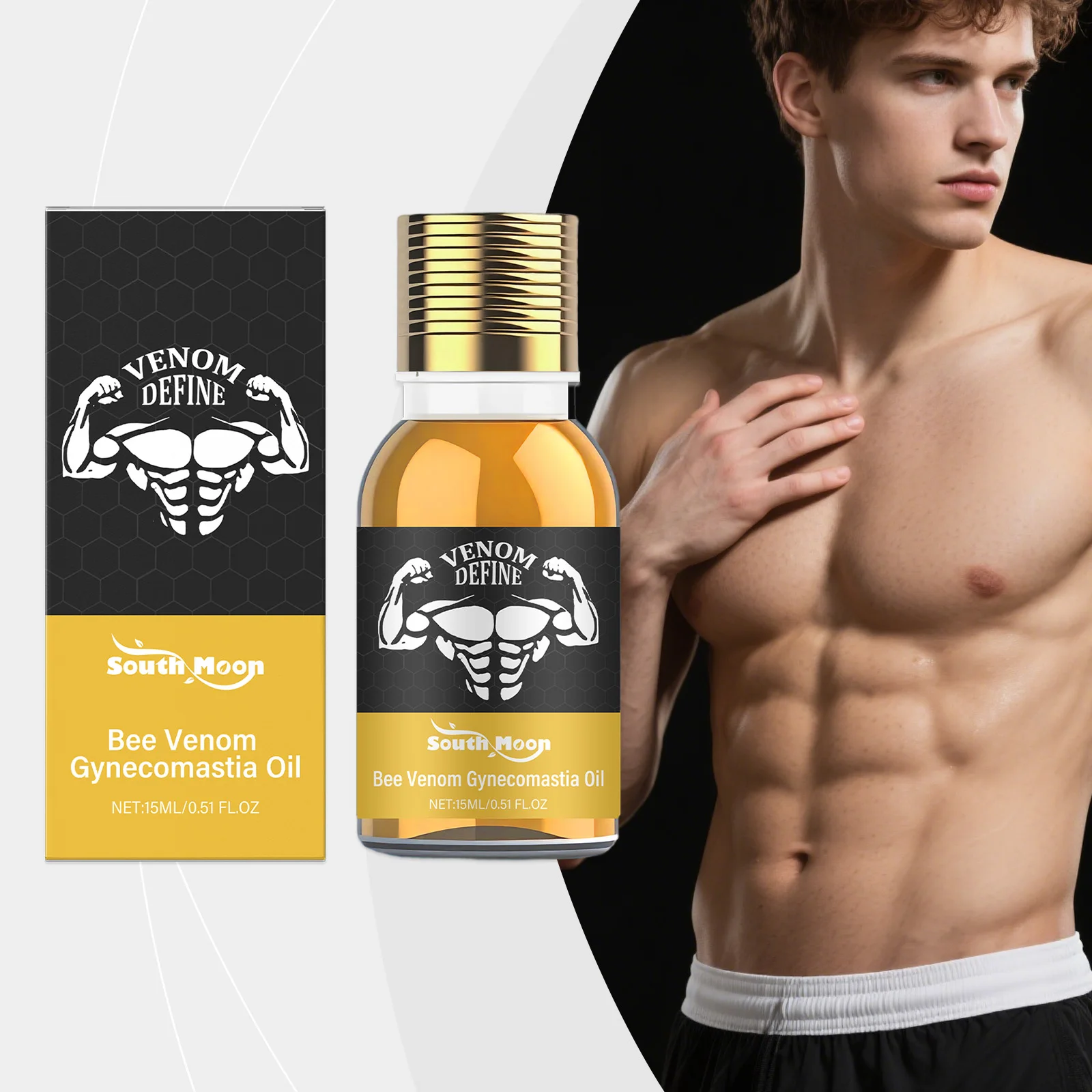 Men's Chest Care Oil - Gentle Nourishing Chest Massage Oil for Men's Skin Elasticity Care
