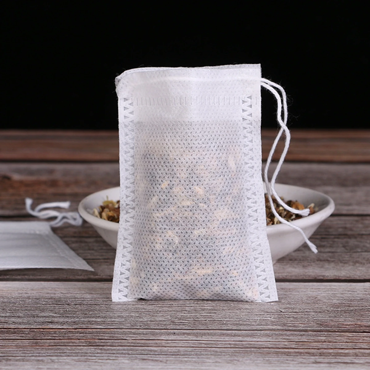 100pcs Degradable Tea Bags Large Size Disposable Tea Bags for Spice Herb Loose Tea Infuser with String Heal Seal Filters Teabags