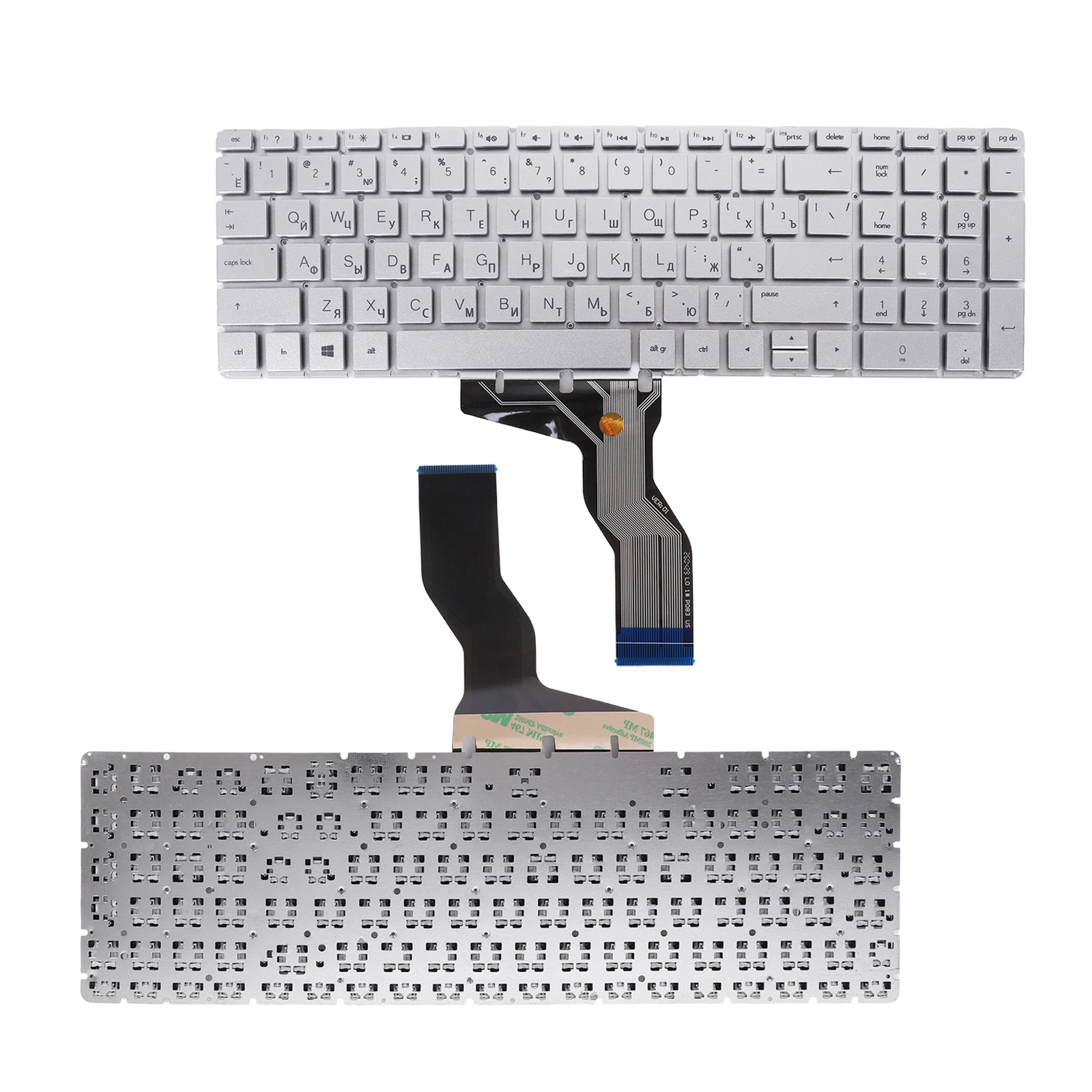 New Replacement Genuine Laptop Keyboard For For HP 15-BS SILVER RU Layout