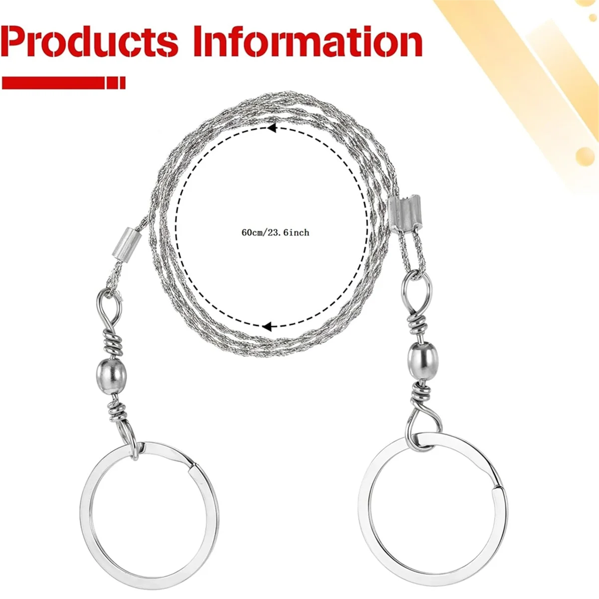 ABNJ 9 Pcs Wire Saw Survival, Stainless Steel Cable Saw Hand Pocket String Rope Saw Emergency Survival Saw