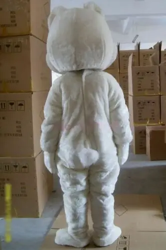 Costume de mascotte de lapin blanc pour adulte, robe de paupières en peluche, Halloween, Noël, dessin animé, mascotte, nouveau