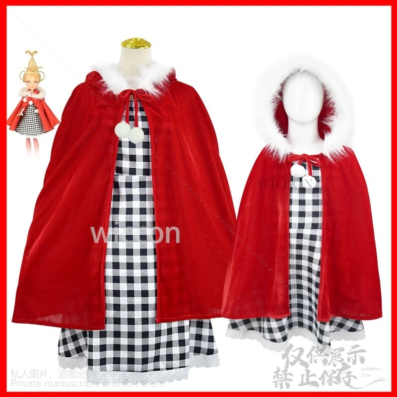 

2024 Halloween New Cosplay Costume Red Hood Jumpsuit Dress Monster Cosplay Costume Christmas Outfit Women Girls Lolita Gifts