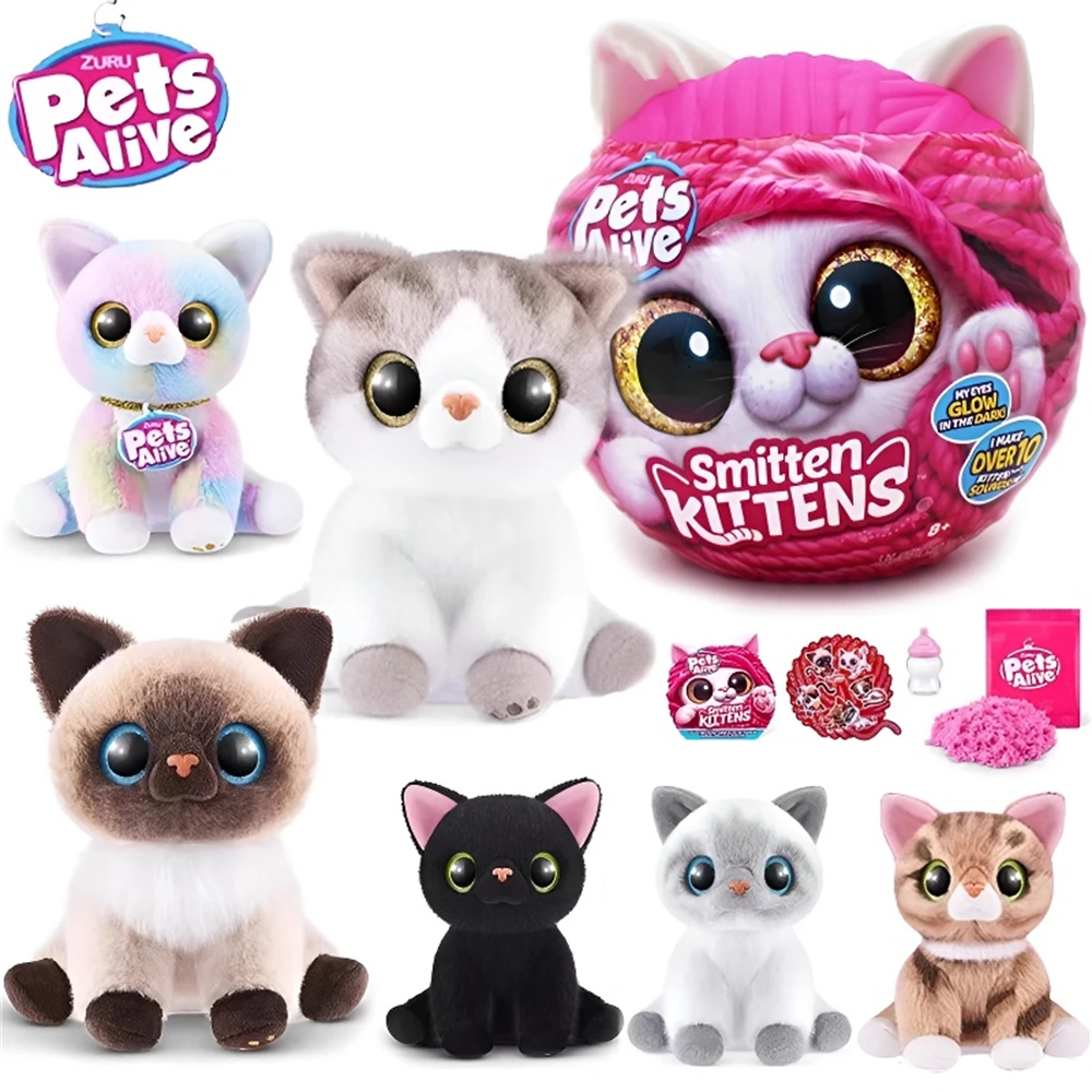 ZURU الحيوانات الأليفة على قيد الحياة القطط القطط مفاجأة العانس القط الزنجبيل مربية اللعب لعبة لينة فتح علبة اعتماد الديكور التفاعلي هدية #1