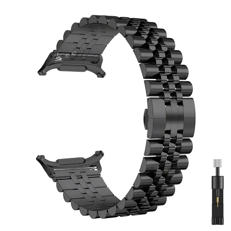 Banda de metal para samsung galaxy watch 8 clássico 46mm 44mm 40mm pulseira de aço inoxidável para galaxy watch ultra 2025 cinto