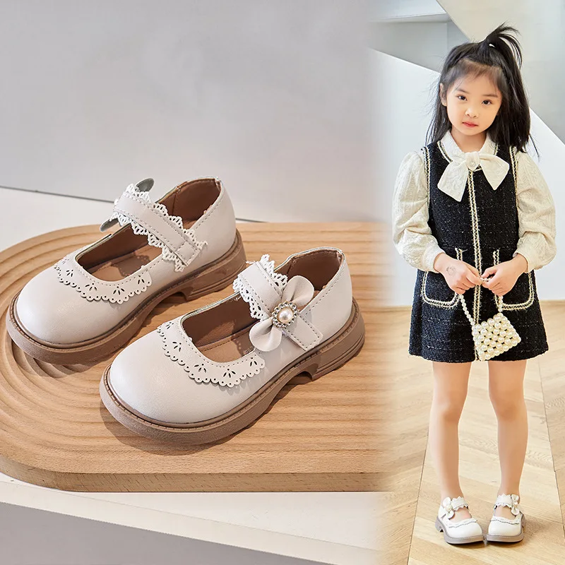 Chaussures de princesse coordonnantes pour filles, chaussures décontractées polyvalentes pour enfants de petite et moyenne taille, printemps et automne, nouveau