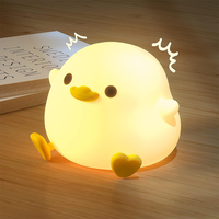 DoDo Duck Night Light, Cute Duck Lamp, Rechargeable Dimmable Nightlight, Silicone LED Bedside Lamp Nursery Touch-Sensitive