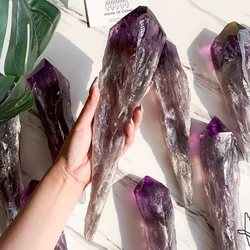 Natural Uruguay Amethyst Quartz backbone Crystal Single-piont Wand Amethyst Scepter Home Decoration Mineral display Ore mark