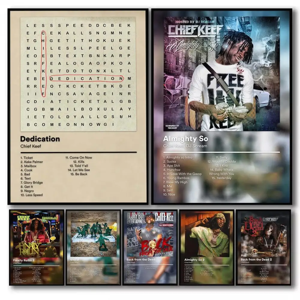 Popular Album C-Chief Keef Poster PP Wall Decor Posters Celebrity Music Art Prints Bedroom Office Gift