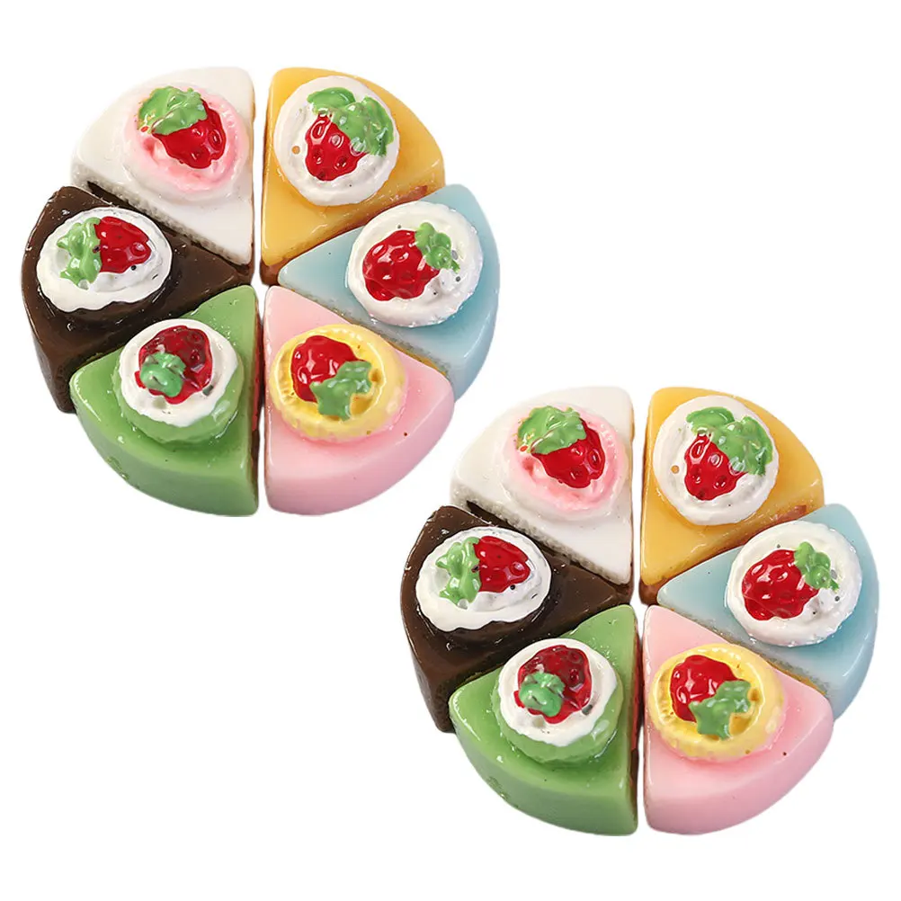 12 個ミニケーキハウスデザートフェイクフードミニハウスキッチンアクセサリー樹脂装飾ごっこ遊びコレクションシミュレーション