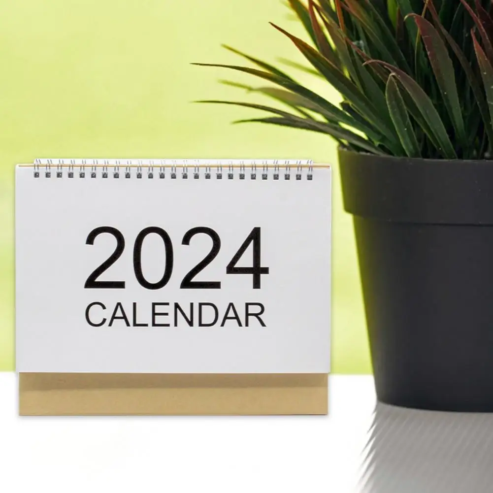 ปฏิทินโต๊ะเล็กประหยัดพื้นที่ปฏิทิน2024ปฏิทินโต๊ะเล็กแบบฝาพับตั้งได้ออกแบบมาเพื่อทำเครื่องหมายเหตุการณ์เพื่อความสะดวกในการตกแต่งสำนักงาน