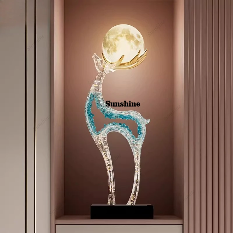 Entrance ornament light luxury high-end lucky deer entry vertical niche decoration handicrafts