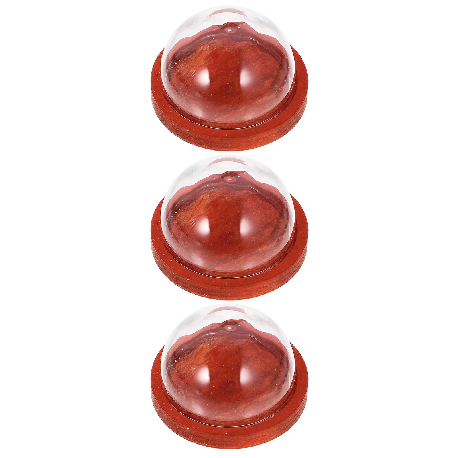 3pcs Eternal Flower Glass Dome with Wooden Base – Mini Cloche Display Case for Home, Office, Table Decor