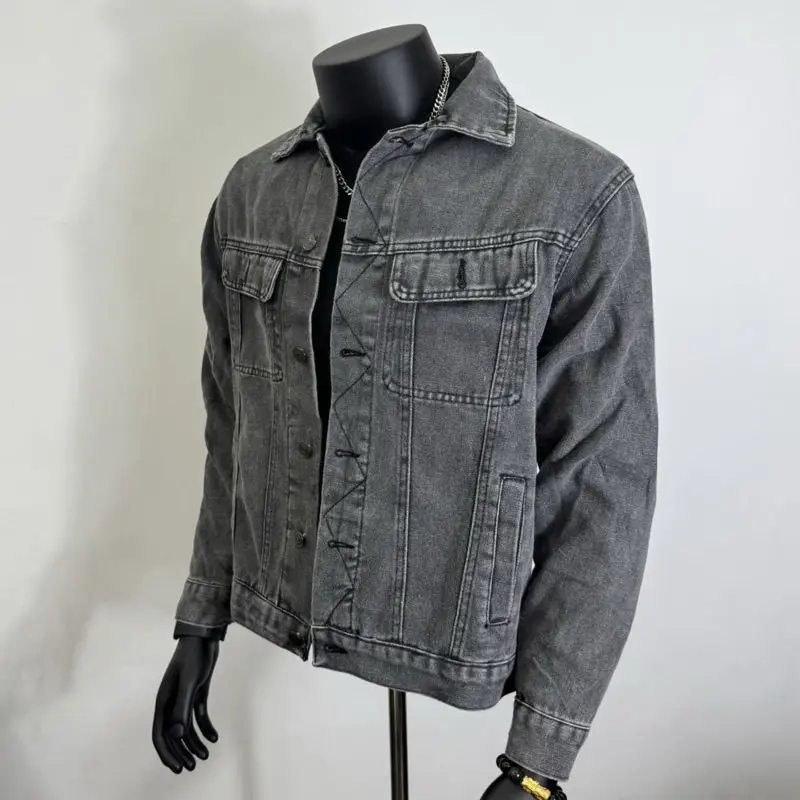 Autumn and Winter 2026 Retro Denim Jacket Men's Korean Slim Trend Handsome Multi-pocket Brand Man Luxury Tooling Jacket Men