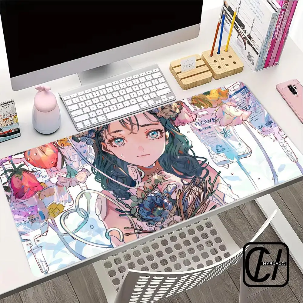 Anime Girl Janpanese Uliyo-e Style Autumn Girl Mouse Pad Desk Mat Beautiful Art Work Mat Japanese Style Floral XXL Desk Mat XAXC