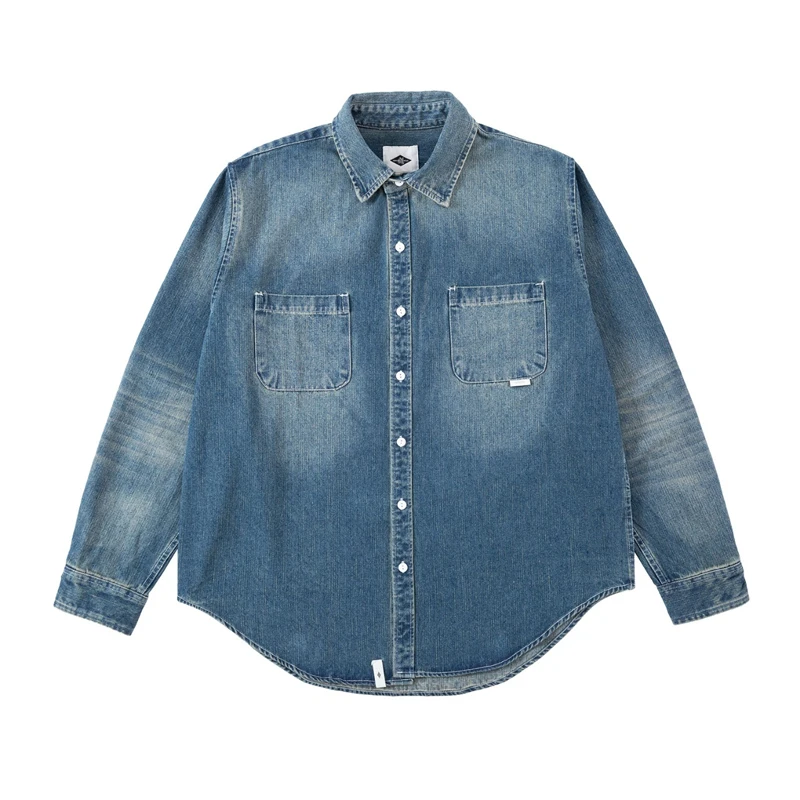 

Осенняя трендовая джинсовая рубашка Madness, новинка 2025, модные потертые повседневные толстовки в стиле ретро MDNS, пальто