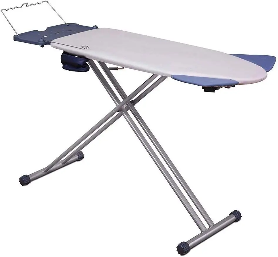 Ironing Board with Extra-Wide Surface, 8 Features, Retractable Shoulder Wings, Adjustable Height, 100% Cotton Cover