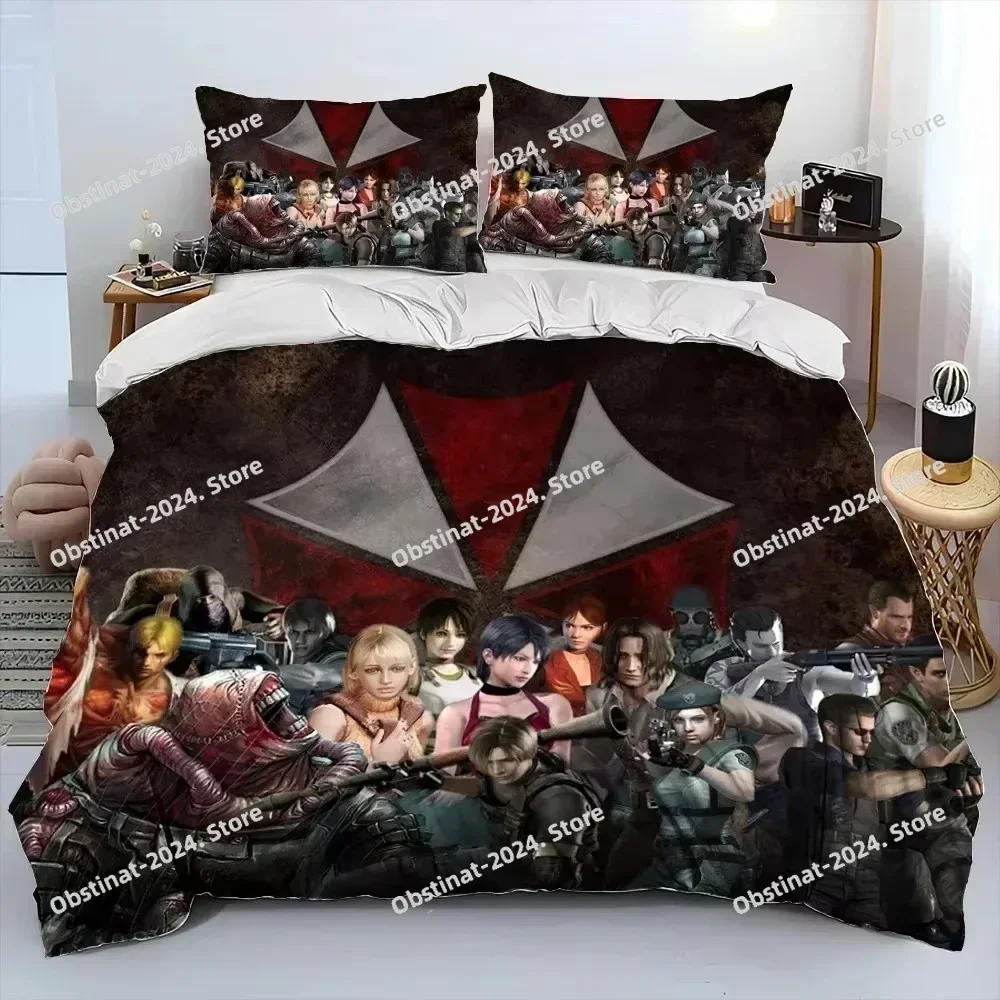 3D Corporation Red Umbrella Bedding Set Printed single Comforter Quilt Bed Duvet Cover Pillow Case 3 Pieces Sets Kids Adult Size