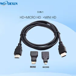 3 In1 HDTV Cable Mini Micro Adapter  HD Connector 1M 1.5 Meters HD  Compatible Suitable For PS3 HDTV DVD XBOX HDMI Interface