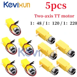 5 pz/TT Motor 130 Motor Smart Car Gear Motor Robot Gear Motor Smart Car doppio albero giallo 1:48 /1:120/ 1:220