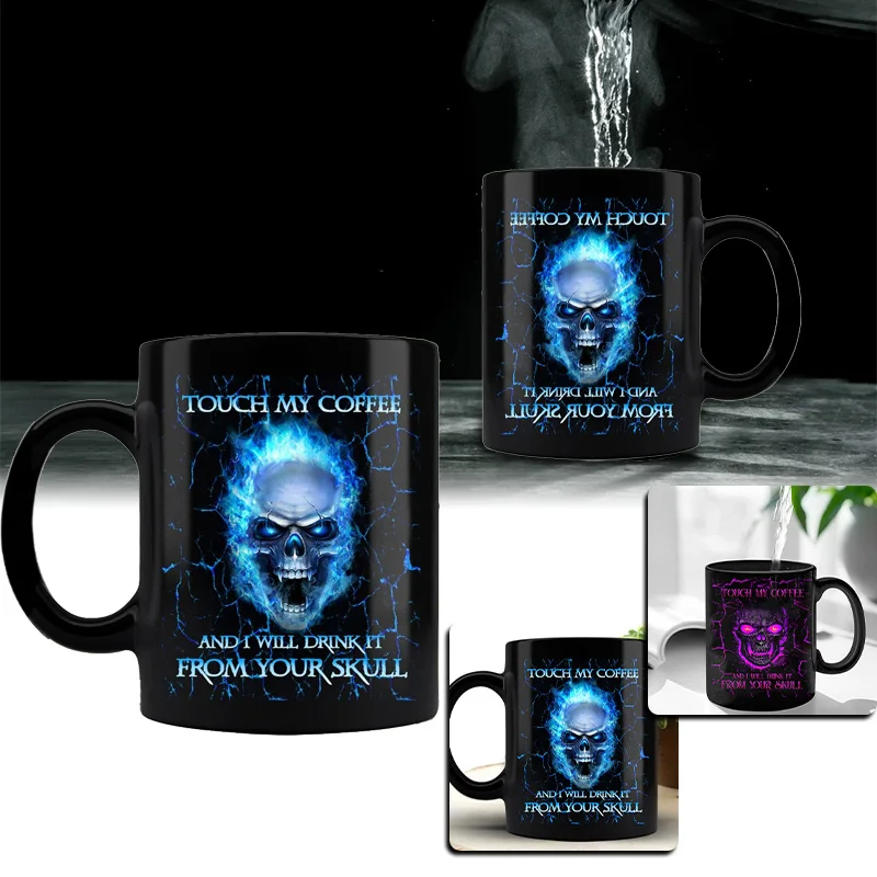 Ceramic Skull Mug  Gifts Funny Ceramic Mugs Tea Cup Beautiful Vivid Colors