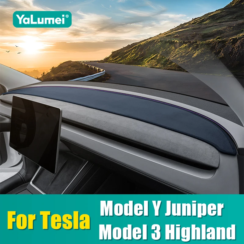 Osłona przeciwsłoneczna na deskę rozdzielczą do Tesla Model Y Launch Juniper 2025 2026, nowy Model 3 Highland 2024 2025, antypoślizgowa mata, akcesoria samochodowe