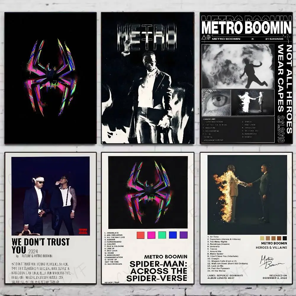 

M-Metro Boomin Heroes Villains Poster Home Living Bed Room Bar Hallway Sticky Wall Art Printing Waterproof Aesthetic Decor