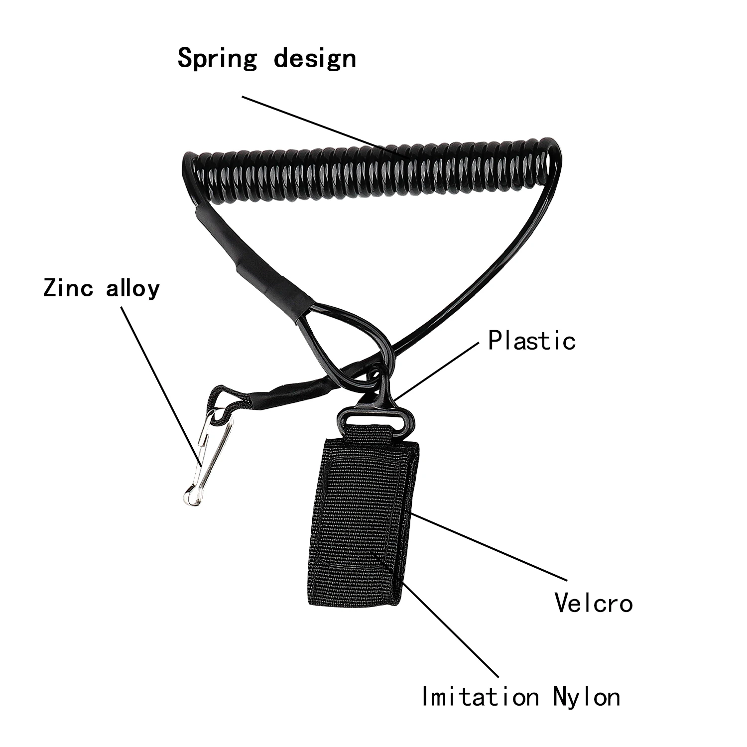 XC Tactical Lanyard Spring Rope Outdoor Hiking Camping Anti-lost Phone Key Chain Molle Military Backpack Attactment Spring Strap