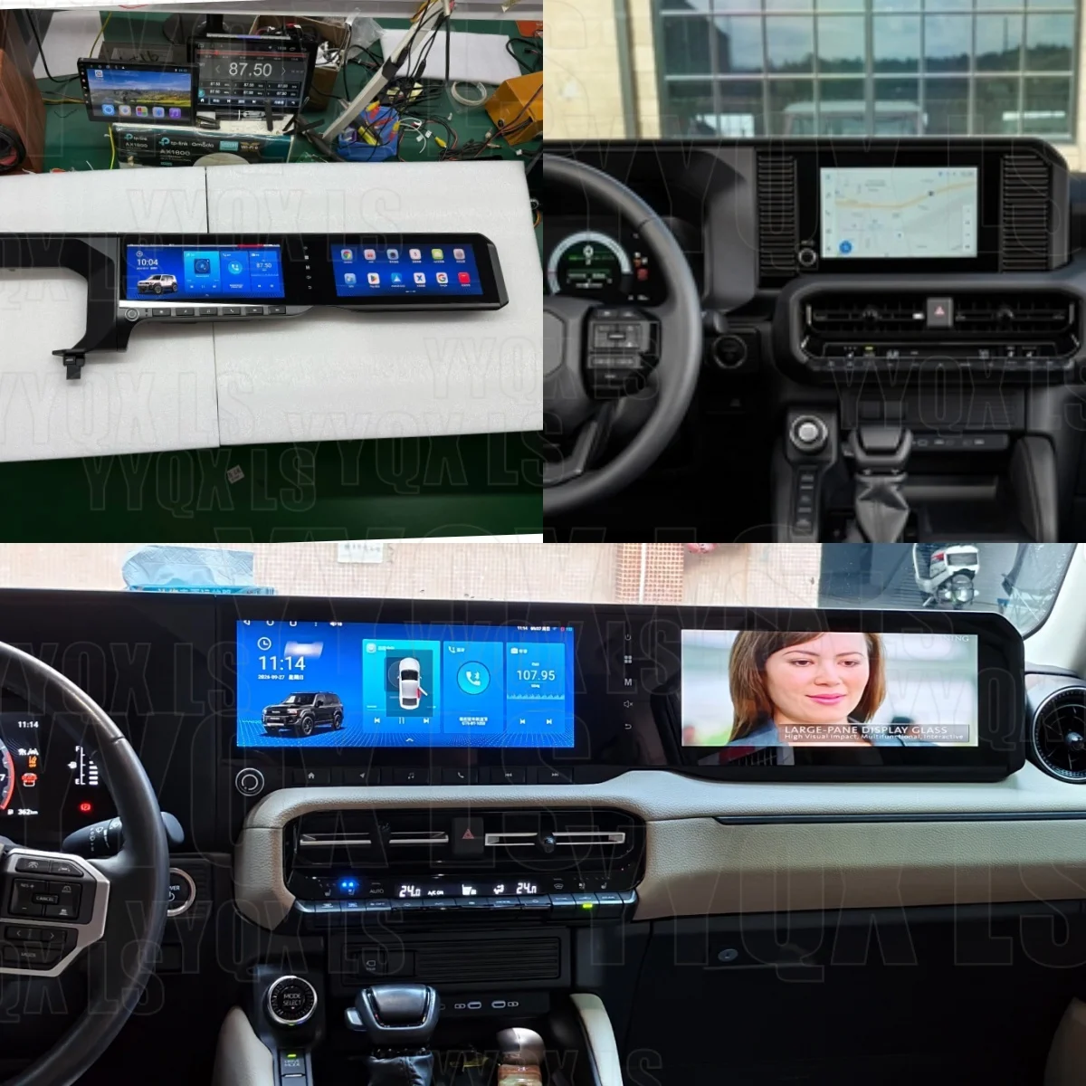 24.6Inch Qled Screen For Toyota Land Cruiser 250 Lc250 2023 2024 Android14 Car Multimedia Video Player GPS Navigation CarPlay