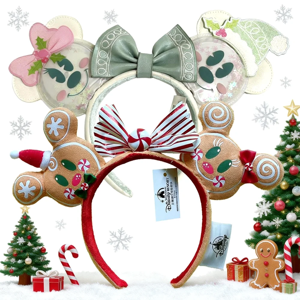 

Disney Mickey Mouse Headbands Christmas Tree Snowflakes Gingerbread Hairband Birthday Party Halloween Cosplay Costume For Women