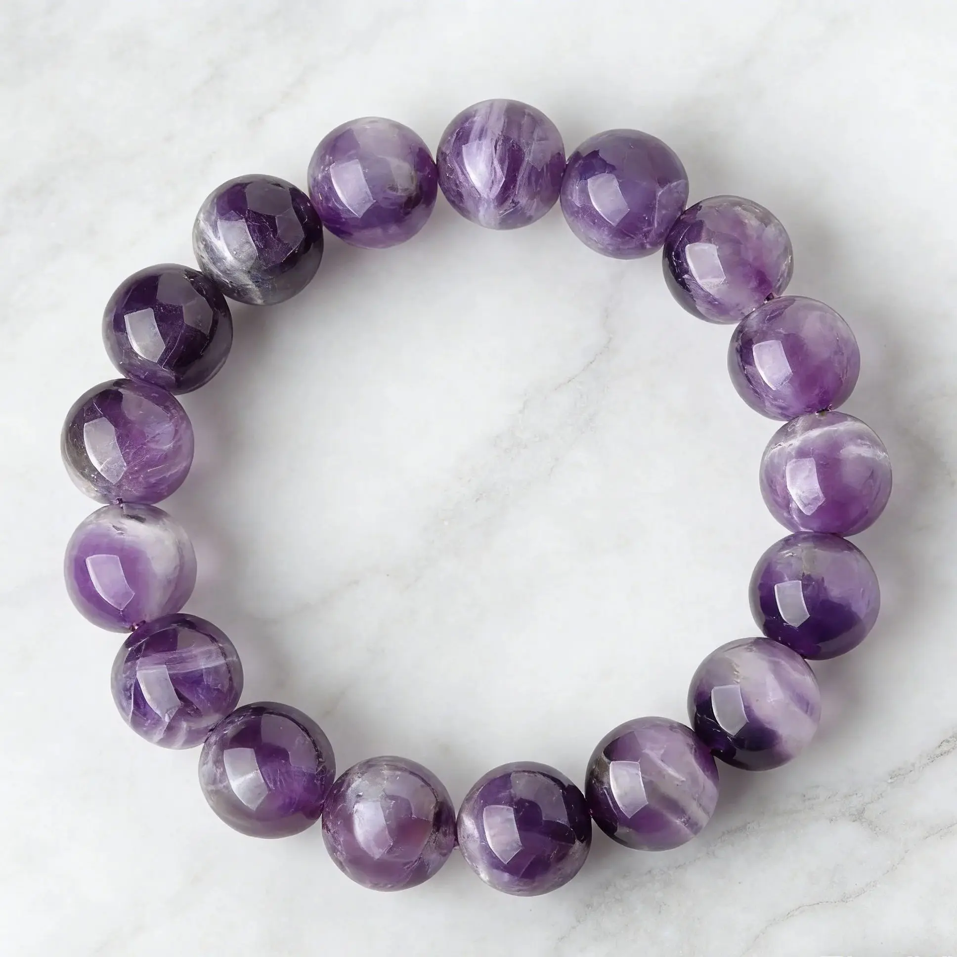 

Dreamy Gift: Lavender Dream Natural Amethyst Bracelet, Purple Crystal Fine Jewelry for Women, Elegant & Romantic Present
