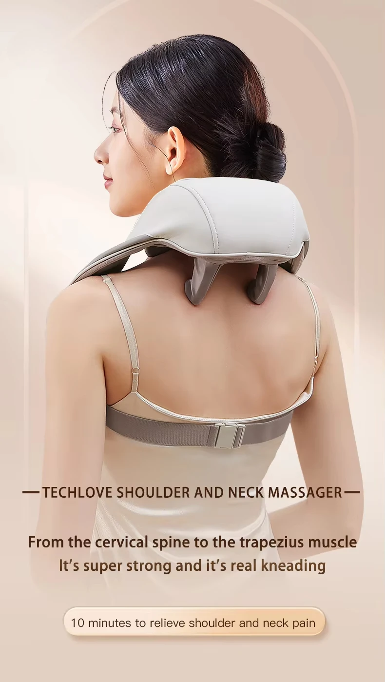 

Портативный дорожный массажер шиацу с электрическим подогревом, спиной, шеи, плеч и трапециевидным рельефным покрытием, расслабляющим на талии и ногах