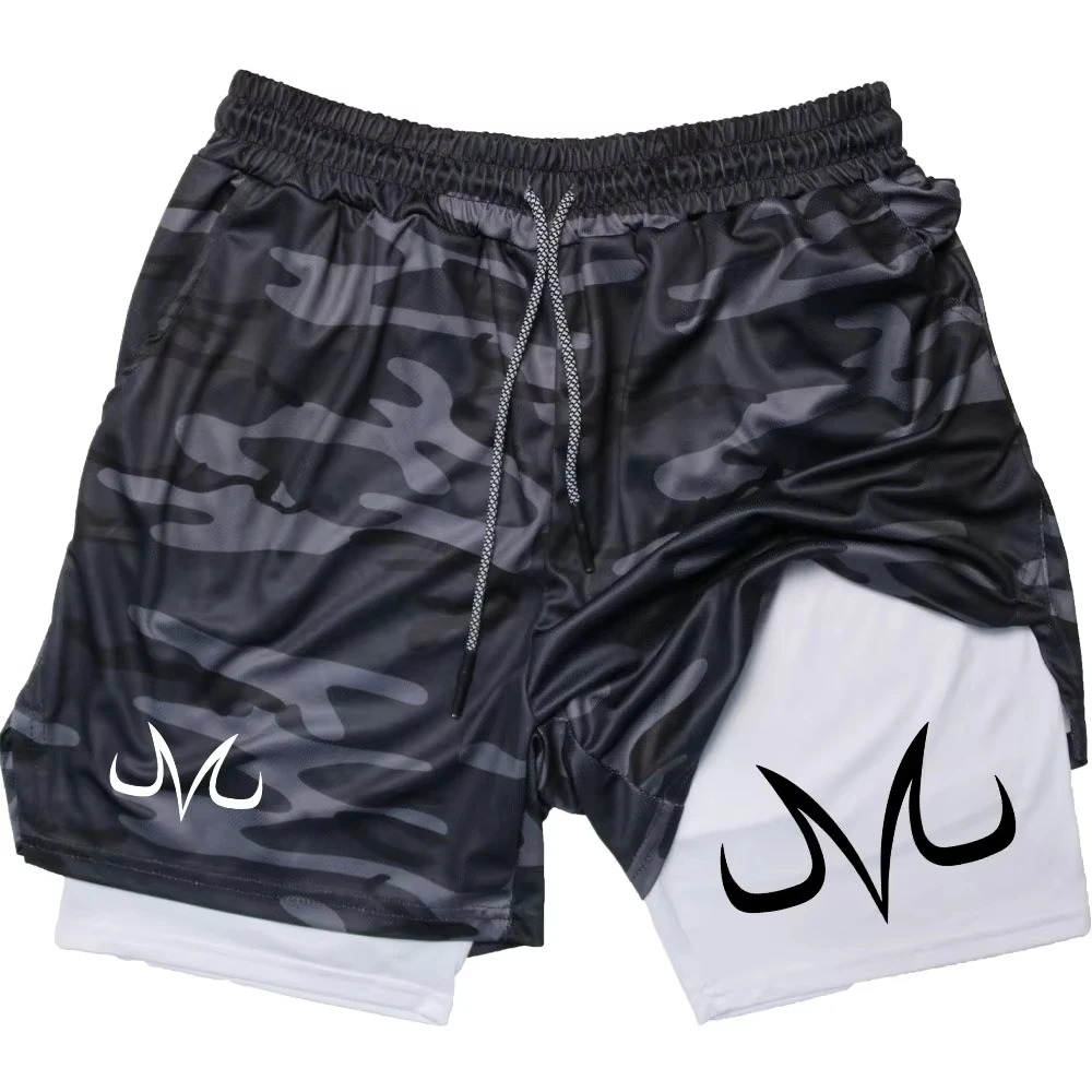 Anime Performance Shorts Toji Printed Men GYM Casual Sports Workout Running Mesh 2 In 1 Sport Short Pants