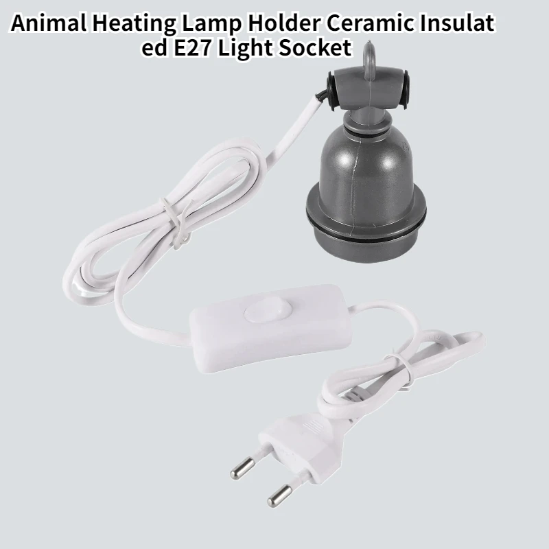 

Animal Heating Lamp Holder Ceramic Insulated E27 Light Socket Screw Plug Adapter Converter Use For Industrial Heating