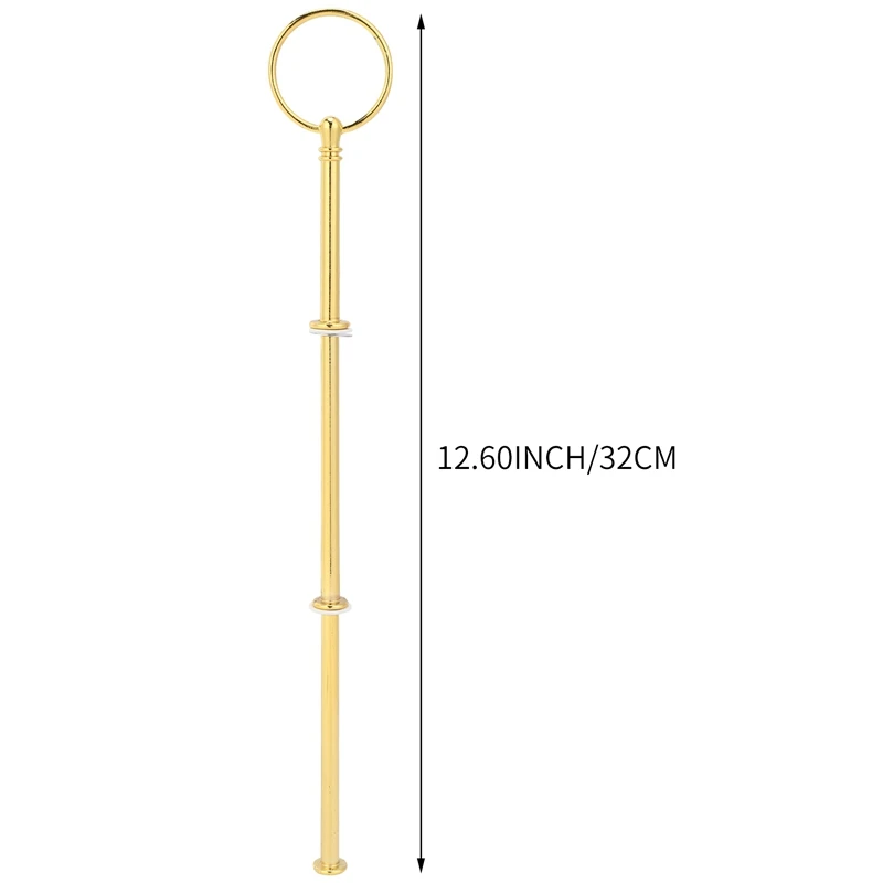 Colgador de platos de fruta, 5 bodas, Metal dorado, soporte para pastel de 3 niveles, mango central, Kit de accesorios de varillas