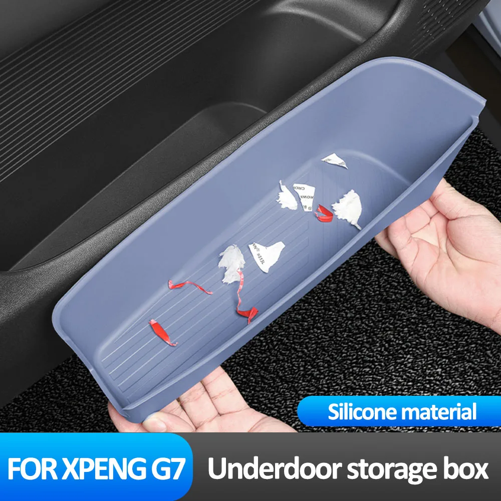 

4 Pcs Underdoor Storage Box For Xpeng G7 2025 2026 Interior Modification Accessories Original Color Silicone Door Groove Pad