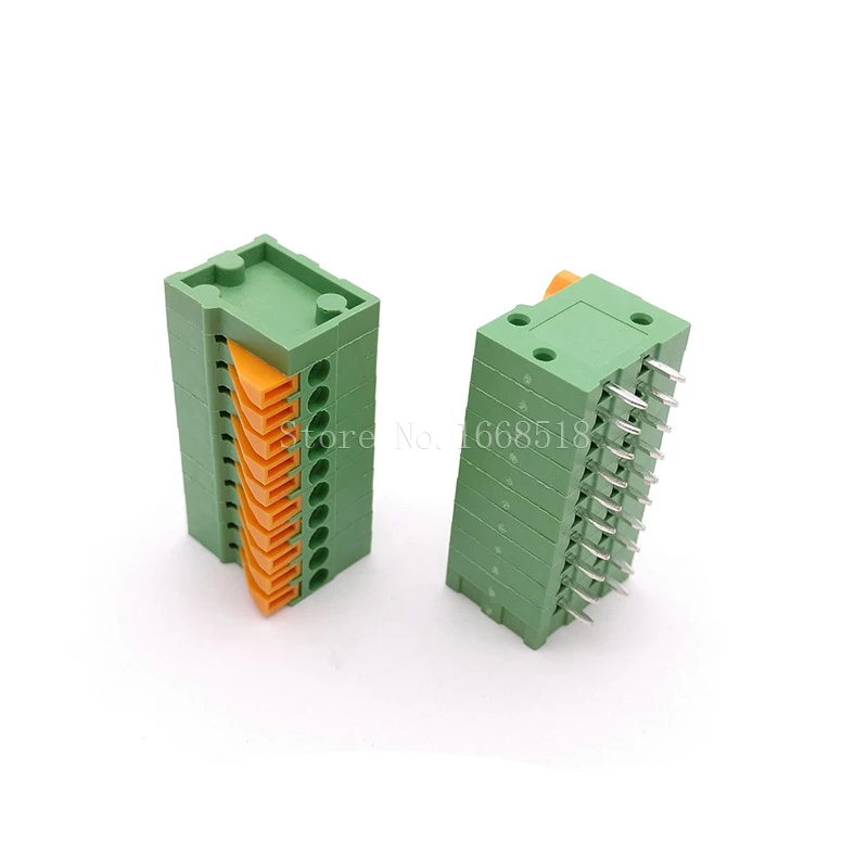 50Pcs KF141R KF141V 2.54mm Pitch PCB Terminal Block Connectors 2/3/4/5/6/7/8/9/10 Pin Straight / Right Angle Screwless Terminals