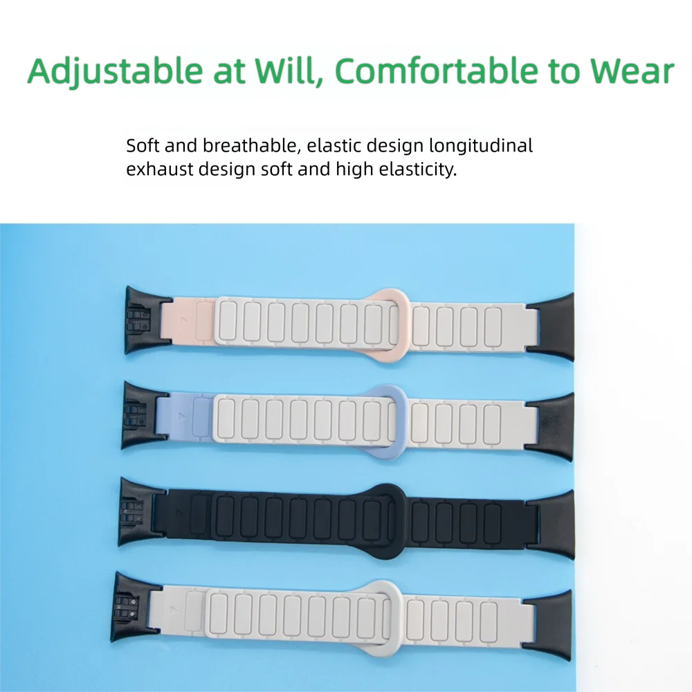 Xiaomi Band 7 Pro Armor 스타일 퀵 릴리스 Sweatproof 실리콘 Smartwatch Band Man Woman 용 교체 마그네틱 시계 스트랩