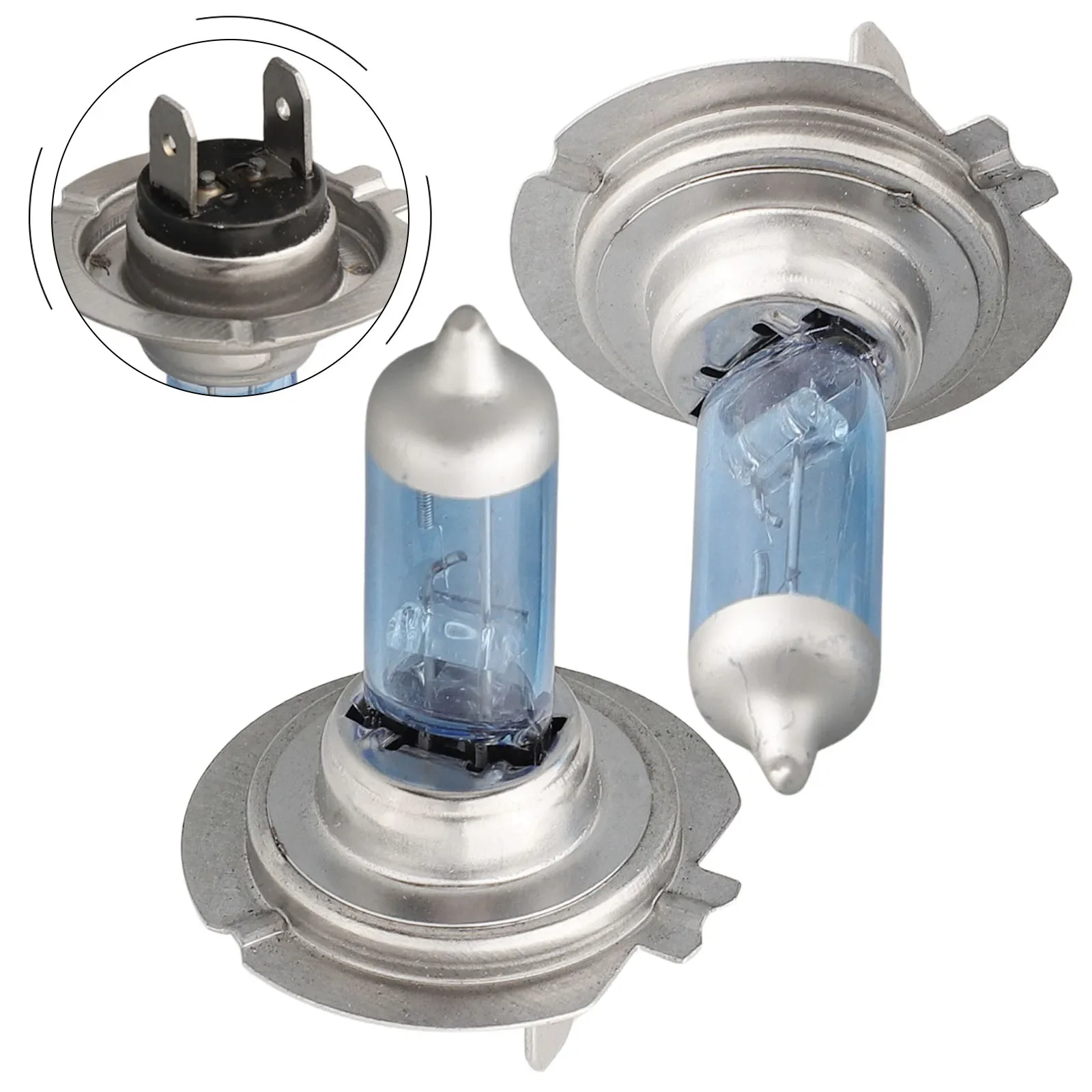 2Pcs Bright H7 55W 12V 6000K Xenon Halogen-Headlamp White Light Lamp Bulbs Car Accessories Quartz Glass Tube Headlight Bulb Pair